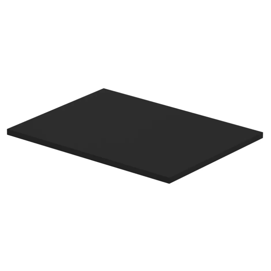 GoodHome Plan de toilette L.60 x l.45 x ép.18 cm noir mat Kentia