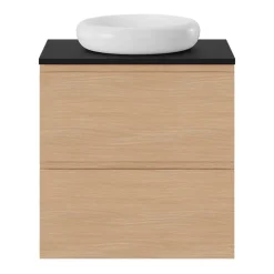 GoodHome Plan de toilette L.60 x l.45 x ép.18 cm noir mat Kentia
