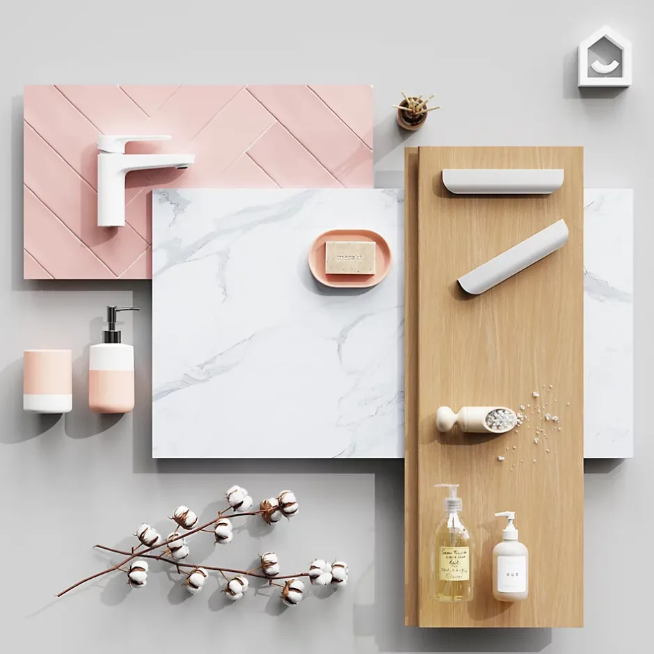 GoodHome Plan de toilette L.80 x l.45 x ép.2 cm, effet marbre blanc, Cadélia