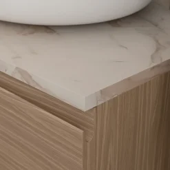 GoodHome Plan de toilette L.120 x l.45 x ép.2 cm effet marbre beige Cadélia* Plan De Travail Buanderie|Plan De Travail Salle De Bains
