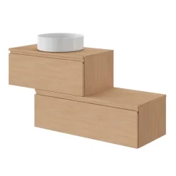 GoodHome Plan de toilette L.100 x l.45 x ép.18 cm effet chêne Kentia