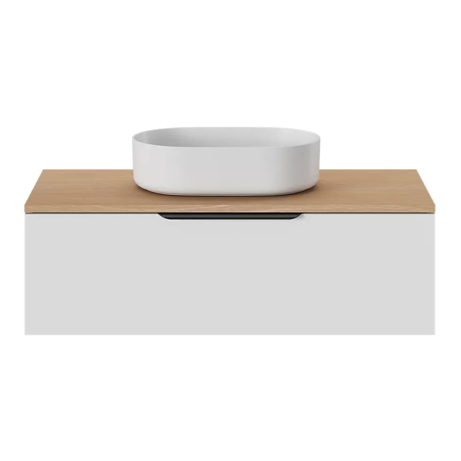 GoodHome Plan de toilette L.100 x l.45 x ép.18 cm effet chêne Kentia
