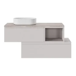 GoodHome Plan de toilette L.100 x l.45 x ép.1,8 cm, beige cachemire, Kentia* Plan De Travail Buanderie|Plan De Travail Salle De Bains
