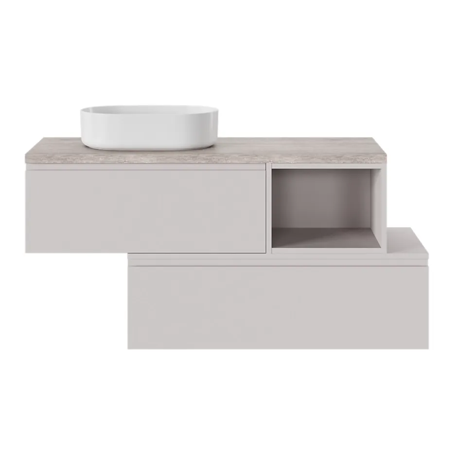 GoodHome Plan de toilette L.100 x l.45 x ép.1,8 cm, beige cachemire, Kentia* Plan De Travail Buanderie|Plan De Travail Salle De Bains
