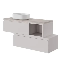 GoodHome Plan de toilette L.100 x l.45 x ép.1,8 cm, beige cachemire, Kentia* Plan De Travail Buanderie|Plan De Travail Salle De Bains