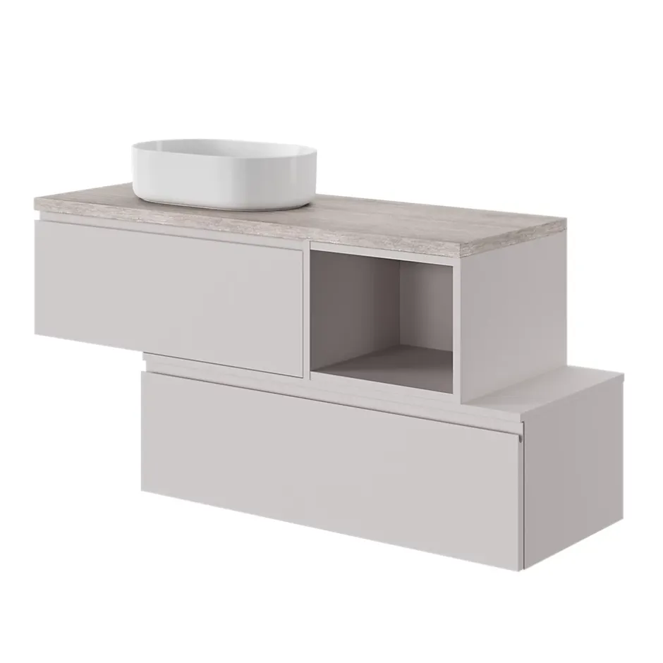 GoodHome Plan de toilette L.100 x l.45 x ép.1,8 cm, beige cachemire, Kentia* Plan De Travail Buanderie|Plan De Travail Salle De Bains