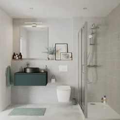 GoodHome Plan de toilette L.80 x l.45 x ép.18 cm vert forêt mat Kentia