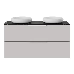 GoodHome Plan de toilette L.120 x l.45 x ép.2 cm effet marbre noir Cadélia