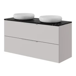 GoodHome Plan de toilette L.120 x l.45 x ép.2 cm effet marbre noir Cadélia
