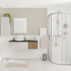 GoodHome Plan de toilette L.120 x l.45 x ép.2 cm effet marbre noir Cadélia