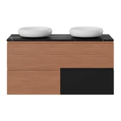 GoodHome Plan de toilette L.120 x l.45 x ép.2 cm effet marbre noir Cadélia