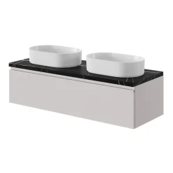 GoodHome Plan de toilette L.120 x l.45 x ép.2 cm effet marbre noir Cadélia