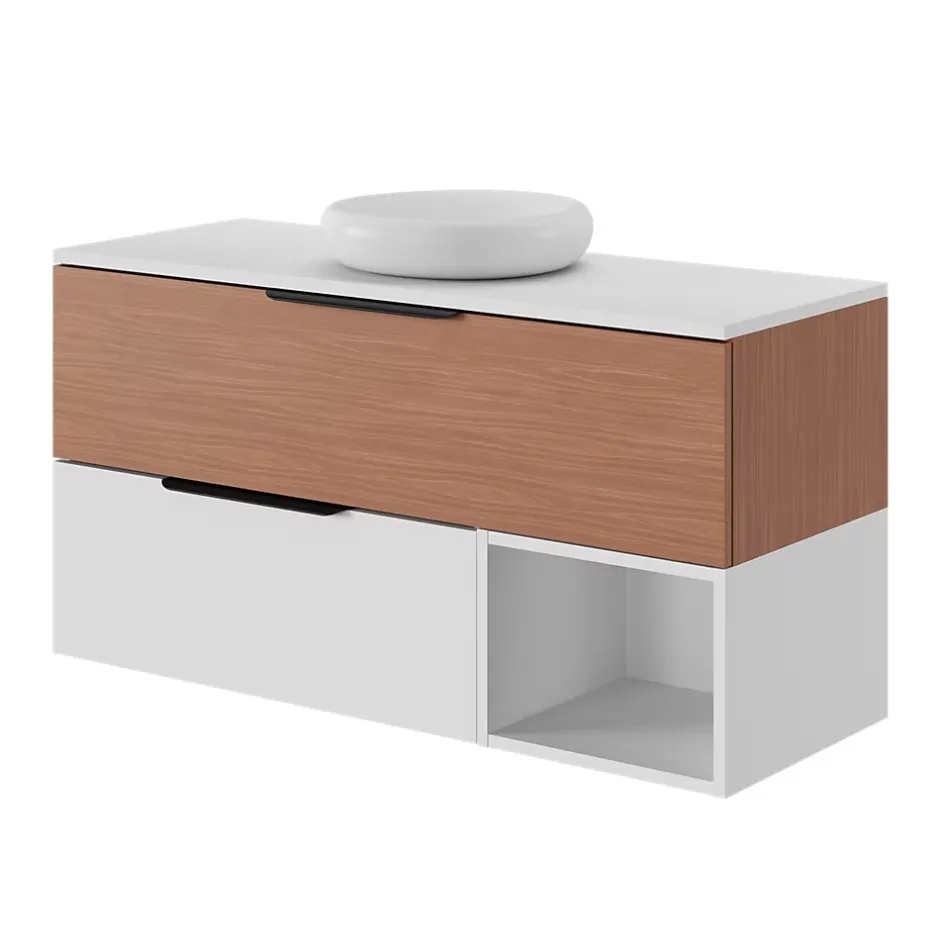 GoodHome Plan de toilette L.120 x l.45 x ép.18 cm blanc mat Kentia