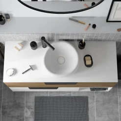 GoodHome Plan de toilette L.120 x l.45 x ép.18 cm blanc mat Kentia