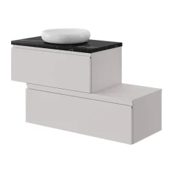 GoodHome Plan de toilette L.60 x l.45 x ép.2 cm effet marbre noir Cadélia* Plan De Travail Buanderie|Plan De Travail Salle De Bains