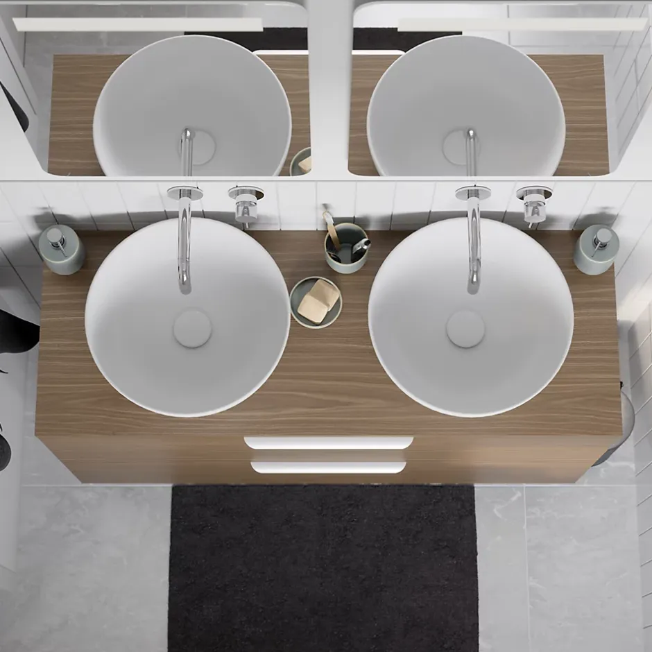 GoodHome Plan de toilette L.60 x l.45 x ép.2 cm effet marbre noir Cadélia* Plan De Travail Buanderie|Plan De Travail Salle De Bains