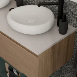 GoodHome Plan de toilette L.140 x l.45 x ép.1,8 cm beige cachemire Kentia