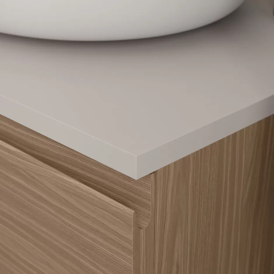 GoodHome Plan de toilette L.140 x l.45 x ép.1,8 cm beige cachemire Kentia