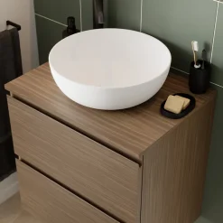 GoodHome Plan de toilette L.60 x l.45 x ép.18 cm effet noyer Kentia* Plan De Travail Buanderie|Plan De Travail Salle De Bains