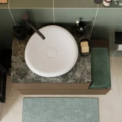 GoodHome Plan de toilette L.80 x l.45 x ép.18 cm effet noyer Kentia* Plan De Travail Buanderie|Plan De Travail Salle De Bains