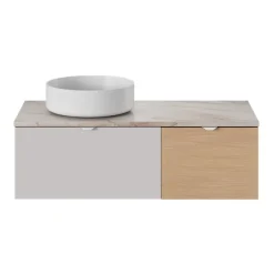 GoodHome Plan de toilette L.100 x l.45 x ép.2 cm effet marbre beige Cadélia