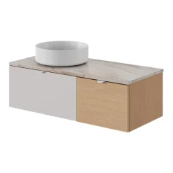 GoodHome Plan de toilette L.100 x l.45 x ép.2 cm effet marbre beige Cadélia