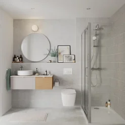 GoodHome Plan de toilette L.100 x l.45 x ép.2 cm effet marbre beige Cadélia