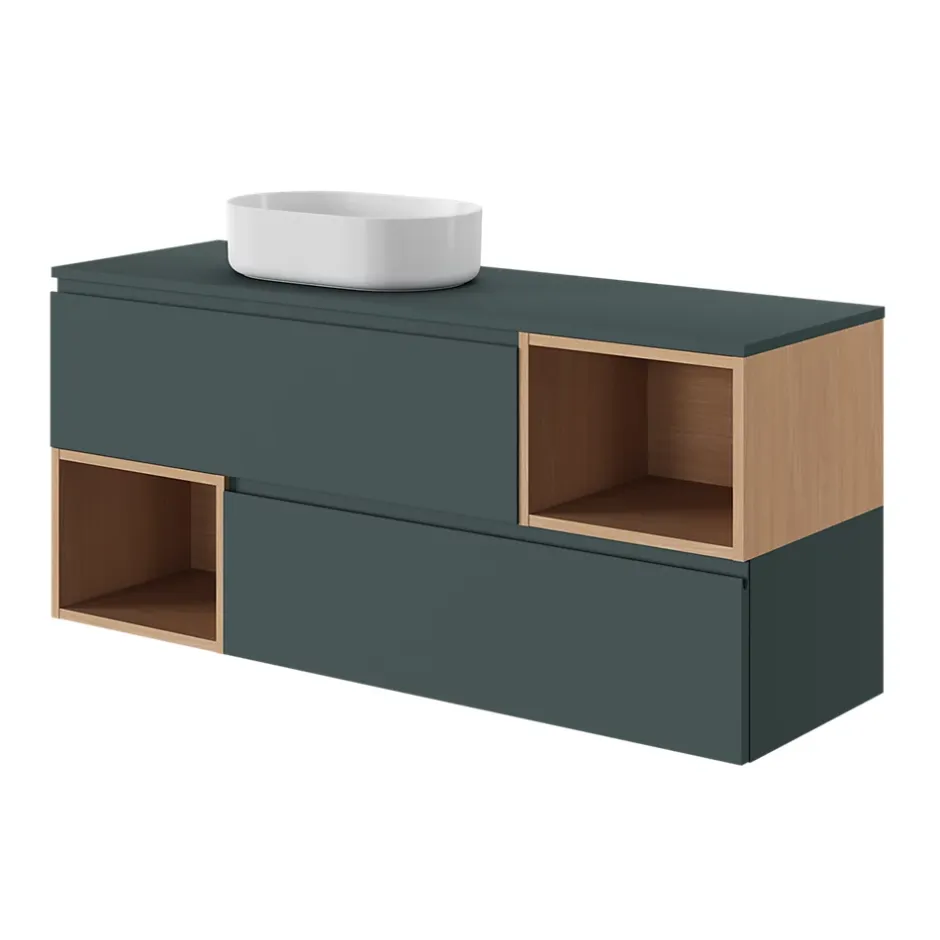GoodHome Plan de toilette L.140 x l.45 x ép.18 cm vert forêt mat Kentia* Plan De Travail Buanderie|Plan De Travail Salle De Bains