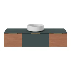 GoodHome Plan de toilette L.140 x l.45 x ép.18 cm vert forêt mat Kentia* Plan De Travail Buanderie|Plan De Travail Salle De Bains