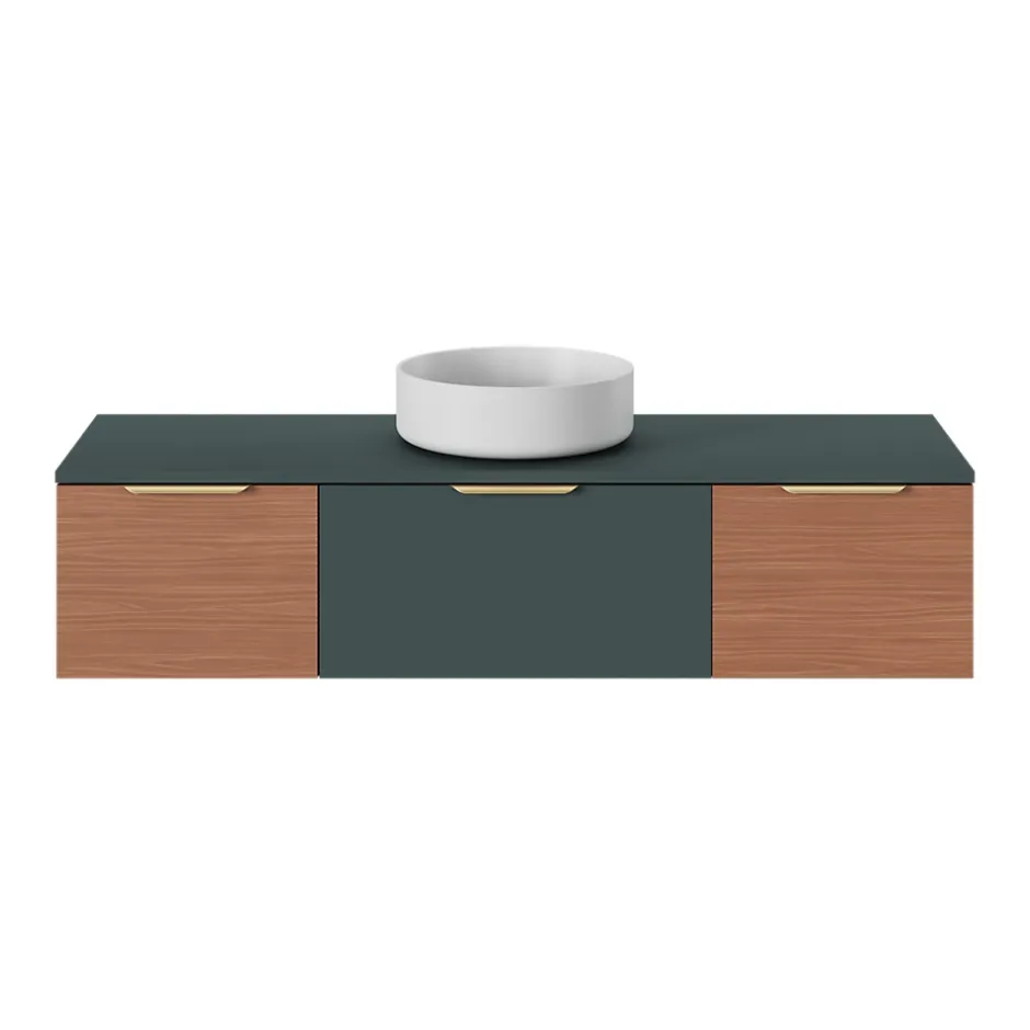 GoodHome Plan de toilette L.140 x l.45 x ép.18 cm vert forêt mat Kentia* Plan De Travail Buanderie|Plan De Travail Salle De Bains