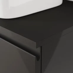 GoodHome Plan de toilette L.80 x l.45 x ép.18 cm noir mat Kentia