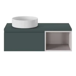 GoodHome Plan de toilette L.100 x l.45 x ép.2 cm, effet pierre noire, Cadélia