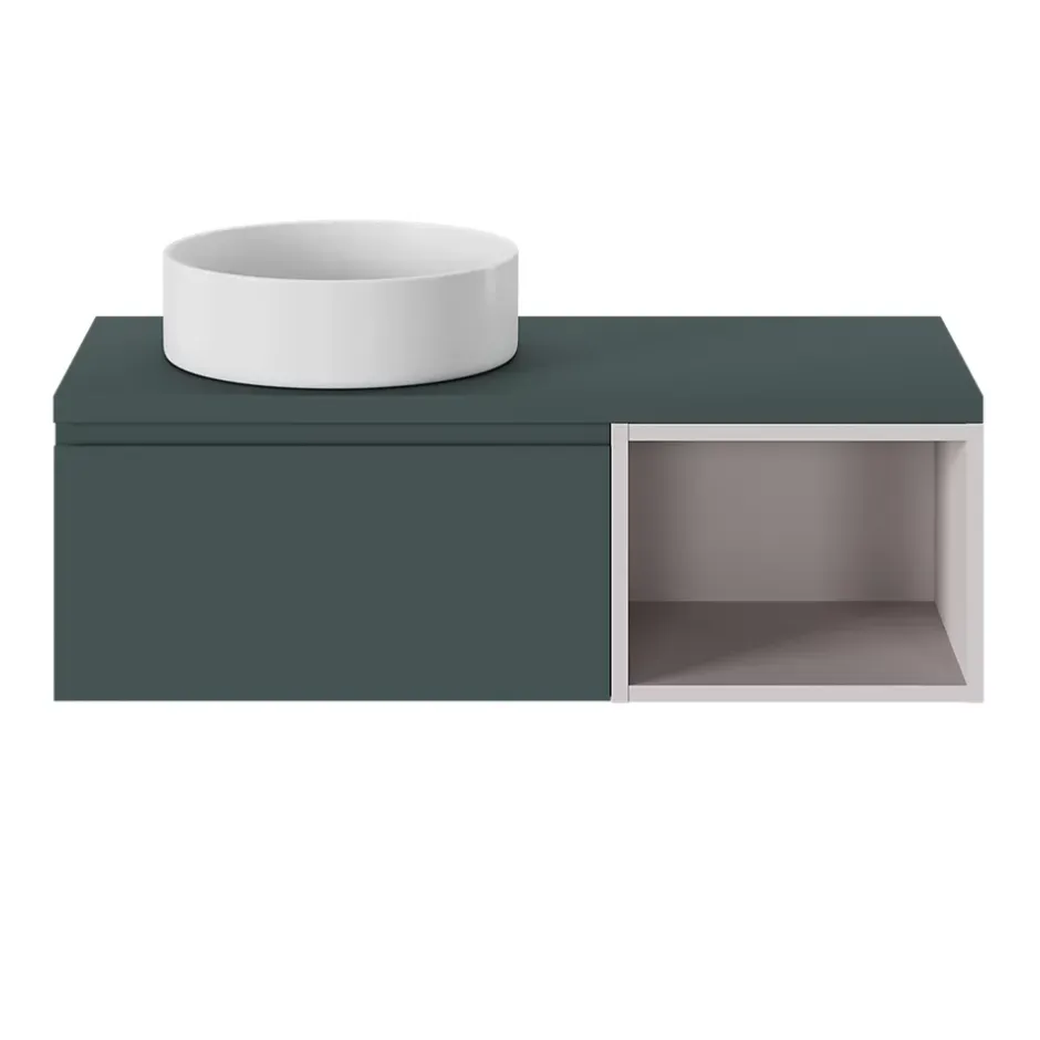 GoodHome Plan de toilette L.100 x l.45 x ép.2 cm, effet pierre noire, Cadélia