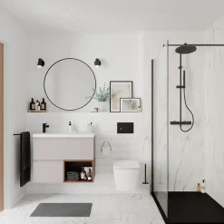 GoodHome Plan de toilette L.80 x l.45 x ép.1,8 cm, beige cachemire, Kentia* Plan De Travail Buanderie|Plan De Travail Salle De Bains