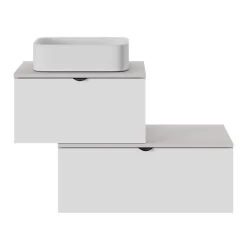 GoodHome Plan de toilette L.80 x l.45 x ép.1,8 cm, beige cachemire, Kentia* Plan De Travail Buanderie|Plan De Travail Salle De Bains