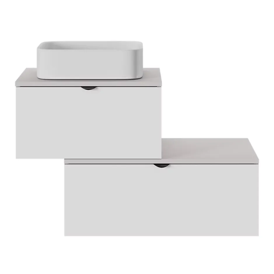 GoodHome Plan de toilette L.80 x l.45 x ép.1,8 cm, beige cachemire, Kentia* Plan De Travail Buanderie|Plan De Travail Salle De Bains