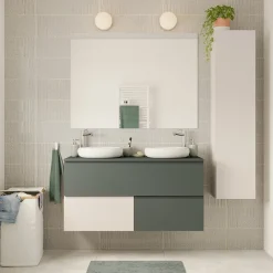 GoodHome Plan de toilette L.120 x l.45 x ép.18 cm vert forêt mat Kentia