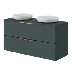 GoodHome Plan de toilette L.120 x l.45 x ép.18 cm vert forêt mat Kentia