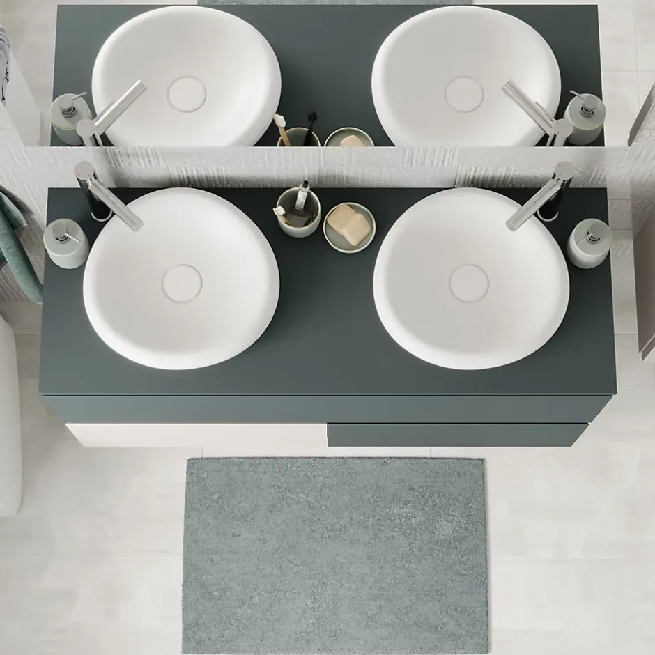 GoodHome Plan de toilette L.120 x l.45 x ép.18 cm vert forêt mat Kentia