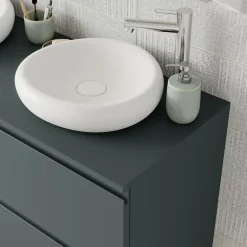 GoodHome Plan de toilette L.120 x l.45 x ép.18 cm vert forêt mat Kentia