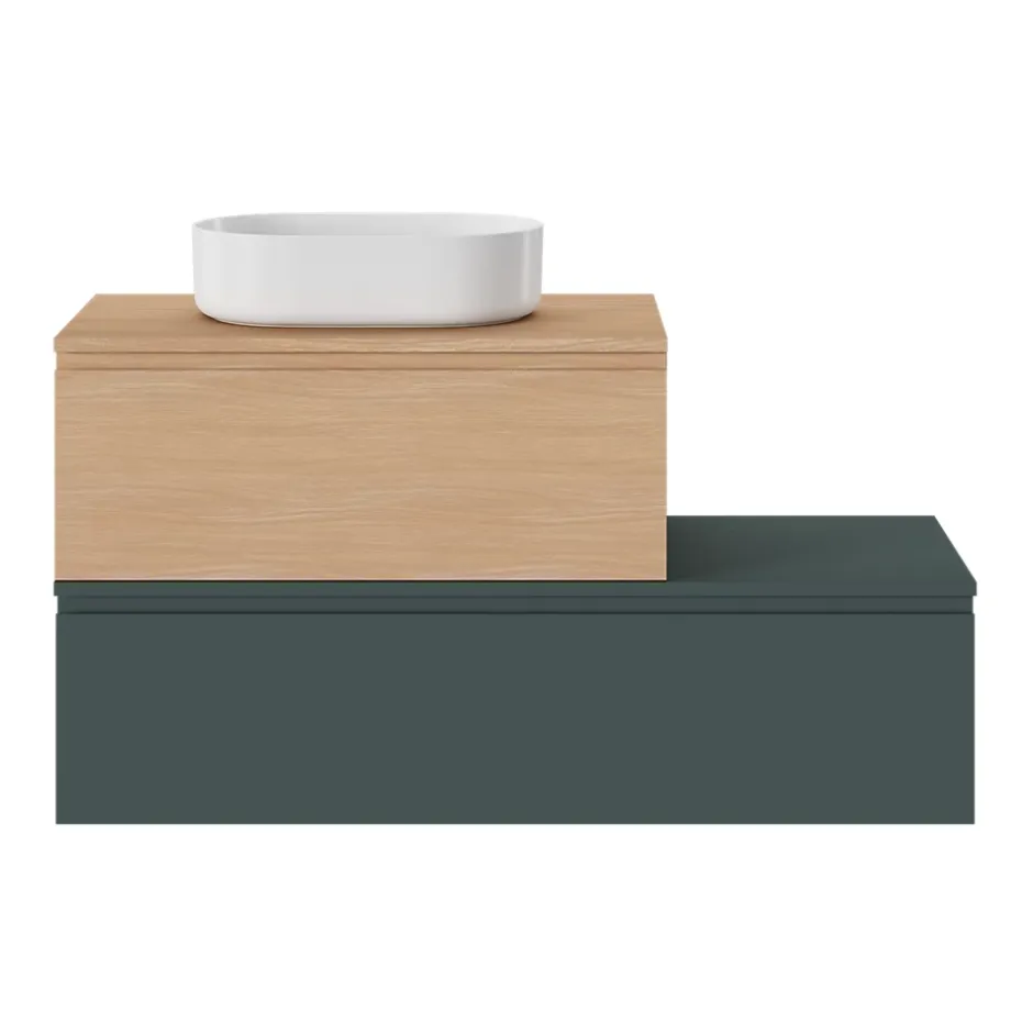 GoodHome Plan de toilette L.120 x l.45 x ép.18 cm vert forêt mat Kentia