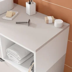 GoodHome Plan de toilette L.120 x l.45 x ép.1,8 cm beige cachemire Kentia