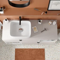 GoodHome Plan de toilette L.120 x l.45 x ép.1,8 cm beige cachemire Kentia