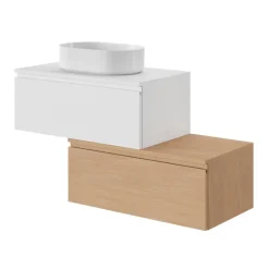 GoodHome Plan de toilette L.80 x l.45 x ép.18 cm effet chêne Kentia