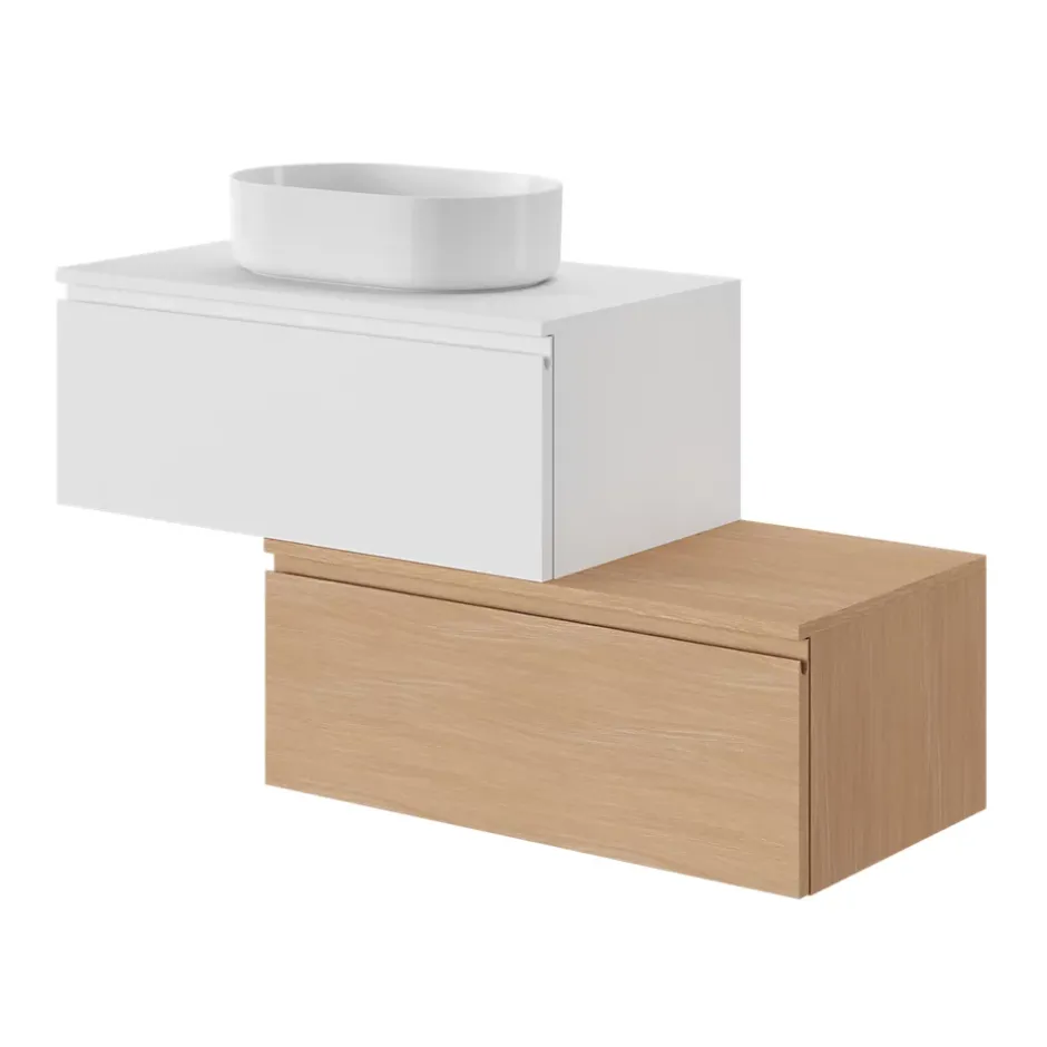 GoodHome Plan de toilette L.80 x l.45 x ép.18 cm effet chêne Kentia