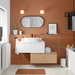 GoodHome Plan de toilette L.80 x l.45 x ép.18 cm effet chêne Kentia