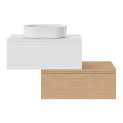 GoodHome Plan de toilette L.80 x l.45 x ép.18 cm effet chêne Kentia