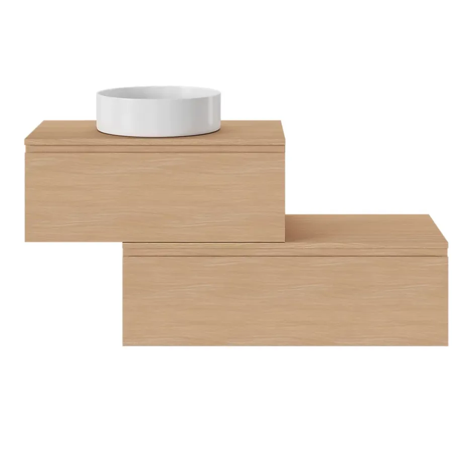 GoodHome Plan de toilette L.80 x l.45 x ép.18 cm effet chêne Kentia