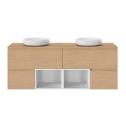 GoodHome Plan de toilette L.80 x l.45 x ép.18 cm effet chêne Kentia