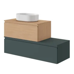 GoodHome Plan de toilette L.80 x l.45 x ép.18 cm effet chêne Kentia